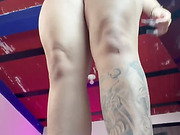 Sultry Latina tranny jerks her cock and cums