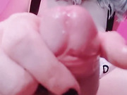 Cute flat chested shemale plays with her toys and cums hard