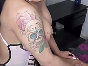 Hot shemale brunette top fucks her boytoy