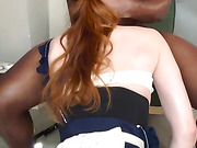 Skinny femboy manhandled and creampied by a BBC