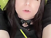 Cute trans girl sucks her own cock and eats her cum