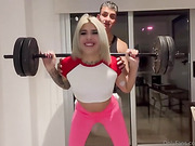 Sexy femboy gets anal fucked all over the place