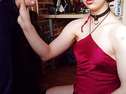 Pretty trans wife deepthroats and gets anal fucked