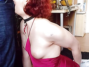 Pretty trans wife deepthroats and gets anal fucked