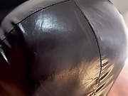Big cock TS mistress pounds his ass in POV