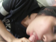 Gorgeous asian ladyboy sucks big hard cock