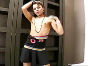 Shemale masturbating and playing with her ass