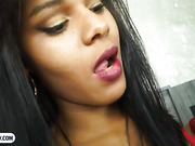 Latin tranny babe ass filled with whipped cream and fucked