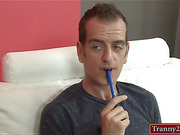 Big enhanced tits shemale Kylie Maria gets her anal fucked