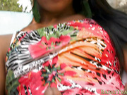 Small tits tranny Fabiana Abelha anal rammed outdoors