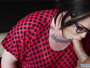 Chubby shemale Michelle Austin seduces Christian