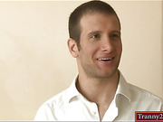 Skinny tranny in upskirt gets banged in her tight asshole