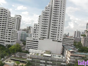 Ladyboy girlfriend Lyomi bareback anal fucking in a hotel