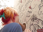 Tranny Aubrey Kate facefucks and pussy bangs Kristy Snow