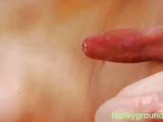 Petite femme looking Asian TS Kitty T enjoys a solo fuck