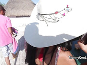 Big booty tgirl behind the scene