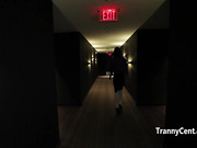 Skinny tranny got blowjob and cum