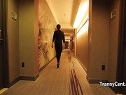 Short haired tranny jumping on cock