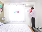 Guy fucks shemale for his birthday