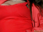 Seductive brunette tranny sucks and gets her asshole pumped